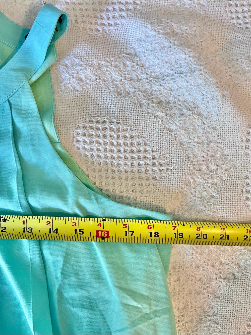 NWT Doe & Rae Mint Pleated Halter Tank with Pleats & Bow Tie in Aqua Green - Picture 5 of 6